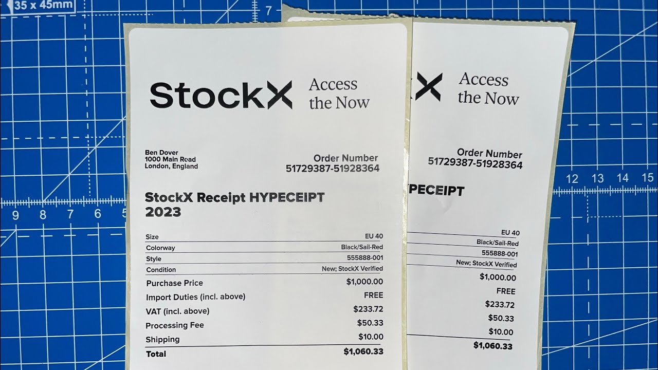 2023 StockX Receipt / Invoice