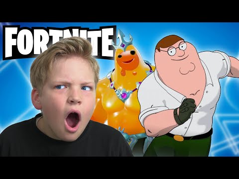 Akim & Dad play Fortnite with Peter Griffin en Yellow Poseidon skins