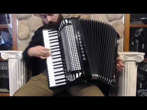 5842 - Black Excelsior Mod. 90 Piano Accordion LMMM 41 120 $2999