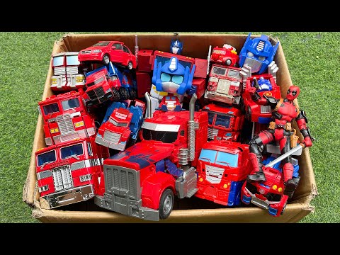 BOX full of OPTIMUS PRIME Truck Toys: Stopmotion Autobot vs SirenHead & Superhero Tobot Carbot Movie