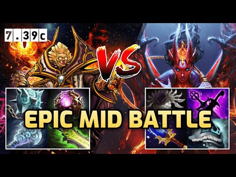 🔥 Exort Invoker vs Queen of Pain Mid Duel ⚔️ | Invoker Dota 2 7.39c Highlights