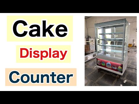 Glass Cake Display Counter Corian Finish, For Hotel