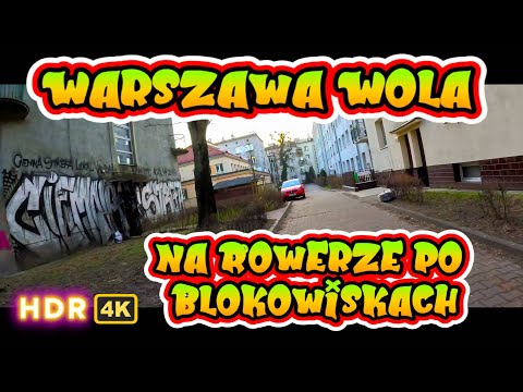 Warszawa Wola Młynów Jadę Na Rowerze po podwórkach między blokami i kamienicami 4K HDR