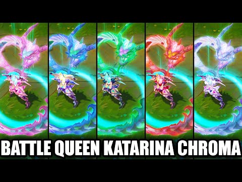 All Legendary Battle Queen Katarina Chroma Skins Spotlight (League of Legends)