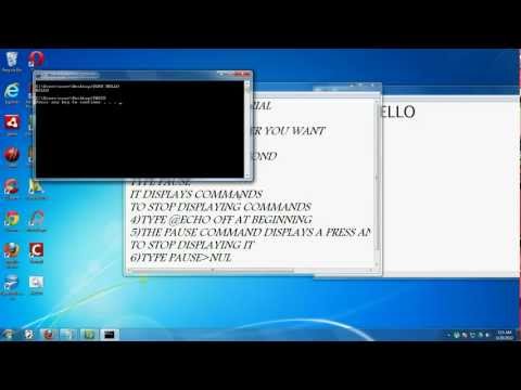 Batch File Programming Tutorial Lesson 1 Echo Command