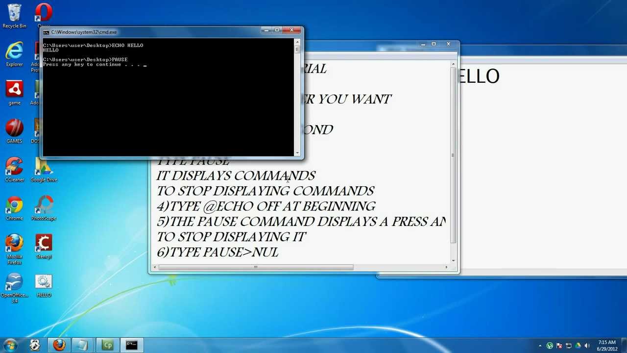 Batch file programming tutorial-Lesson 1.echo command