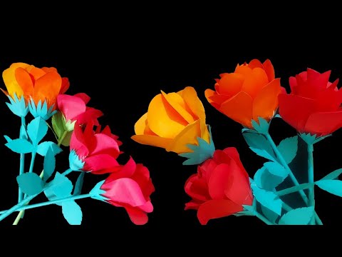 Paper rose flower | nadha hudains | nadeera