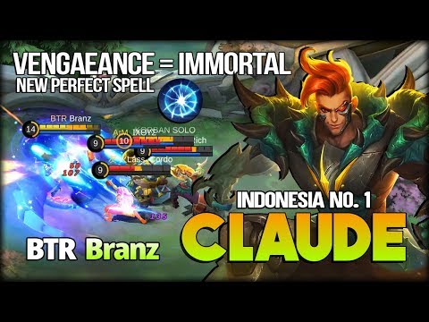 Immortal Claude Next Level Play with 91.1% Win Rate! Branz Indonesia No. 1 Claude - Mobile Legends