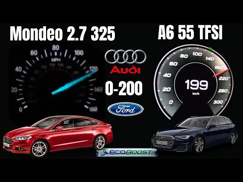 Ford Fusion Sport 2.7 Ecoboost 325 Hp VS 2021 Audi A6 55 TFSI quatro 340 Hp acceleration Battle