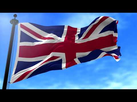United Kingdom flag waving in slow-motion