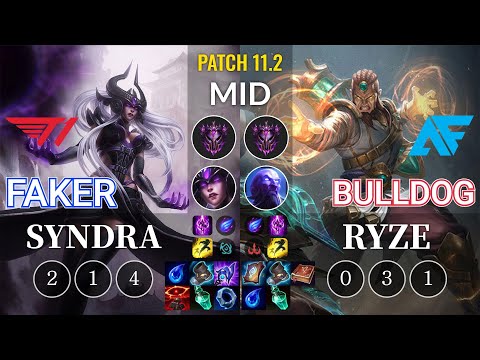 T1 Faker Syndra vs AF.A BuLLDoG Ryze Mid - KR Patch 11.2