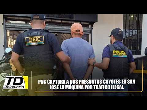 PNC captura a dos presuntos coyotes en San José La Máquina por tráfico ilegal