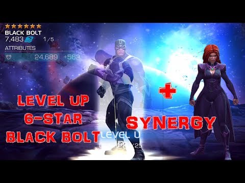 MARVEL CONTEST OF CHAMPIONS: 6-Star Black Bolt Level Up | Test ADRENALINE | Medusa Synergy