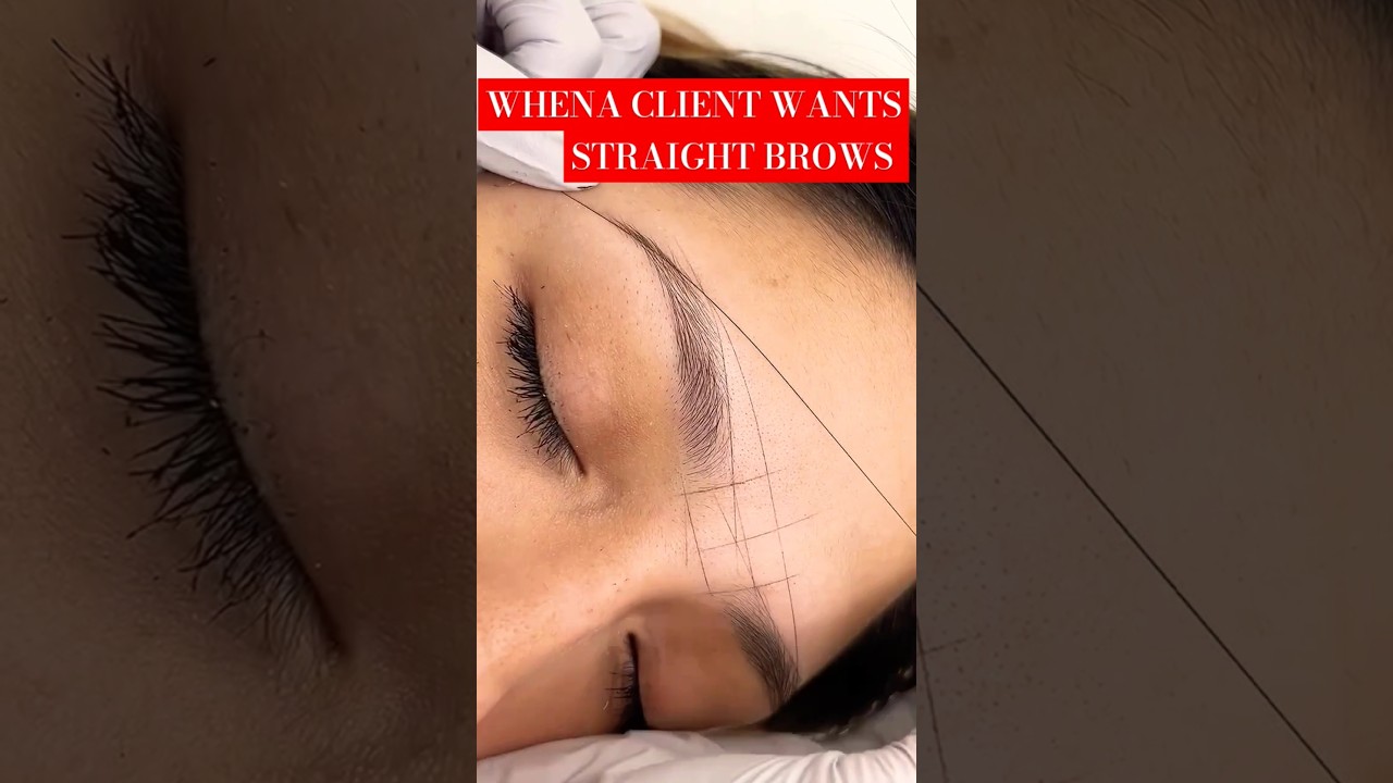 Arched Brows to Straight Brows #eyebrowthreading #eyebrowshape