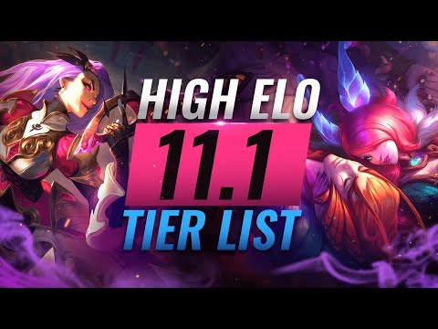 HIGH ELO Best Champions TIER List  - League of Legends Patch 11.1