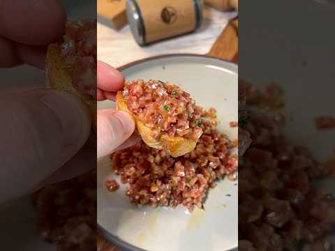 A BRUTAL WHIP TARTAR 👨🏻‍🍳🔪 #youtubeshorts #recipe