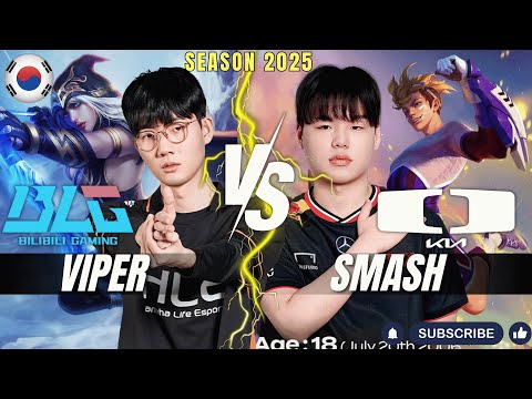 BLG Viper vs DK Smash - Viper ASHE vs Smash EZREAL ADC - Patch 25.24 KR Ranked | lolrec