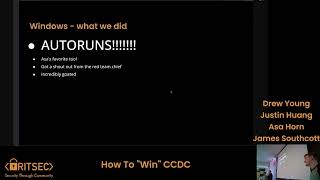 How To Win CCDC - Drew Young, Justin Huang, Asa Horn, and James Southcott