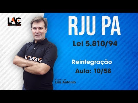 Aula Grátis RJU-PA - Lei 5.810/94 - Reintegração - Art 40 ao 42 - 09/58