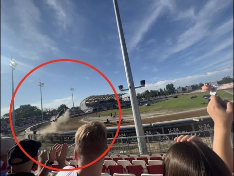 Motocykl na trybunach! 26.08.23 Żużel TŻ Ostrovia Vs ROW Rybnik poważny wypadek Patricka Hansena!