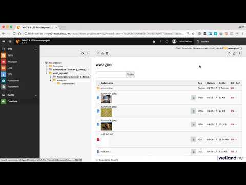 TYPO3 8.7 für Redakteure - Teil 07: Dateien hochladen