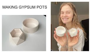 MAKING GYPSUM POTS AT HOME | GYPSUM POTS DIY | HANDMADE POTS FOR PLANTS AND CANDLES
