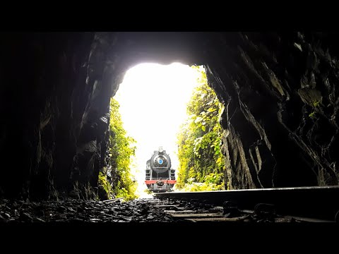 Maria Fumaça 761 Patinando na Entrada do Túnel em Corupá/SC | Steam Locomotive Inside The Tunnel 🇧🇷