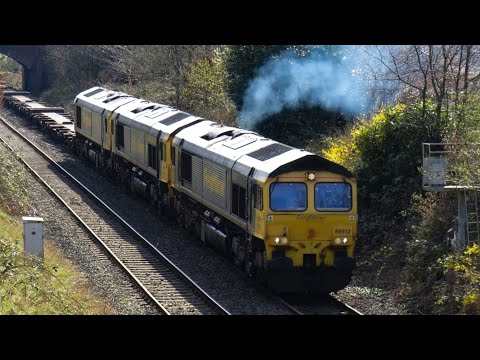 Freightliner Class 66 No's. 66512 + 66508 + 66952 on 6E53 Crewe B.H - Hunslet Yd on 22.03.20 - HD