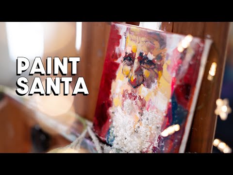 Paint a Bold Colorful Santa in Acrylics  /   Artist Charla Maarschalk.