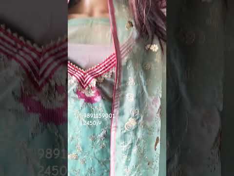New silk collection with gotta Patti and embroidery shirt and duppatta😍Santoon bottom👌festive time