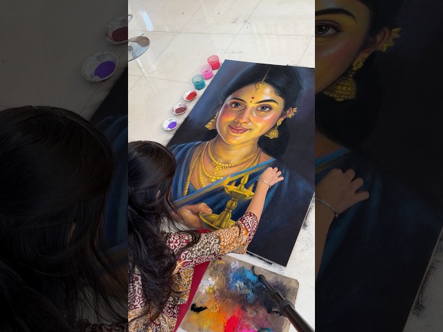 Portrait rangoli design of a woman - video 2