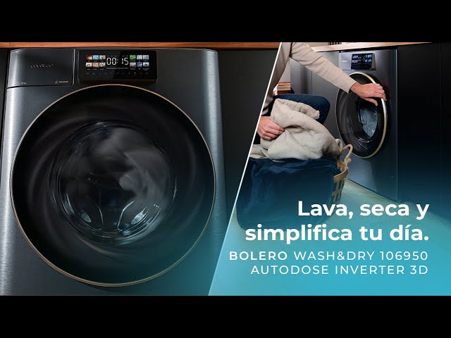 Lavasecadora Cecotec 6kg A D Bolero Wash&Dry 106950 Autodose Inverter 3D video