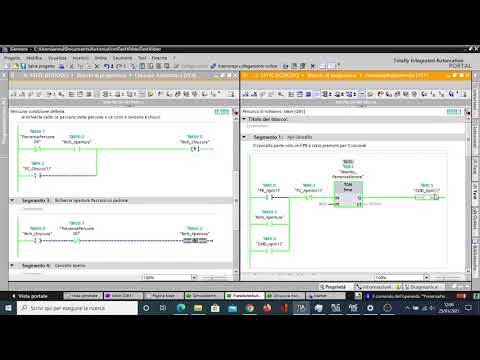 TiaPortal (L1.7) - Corso PLC automatico cancello ladder, contatto NC