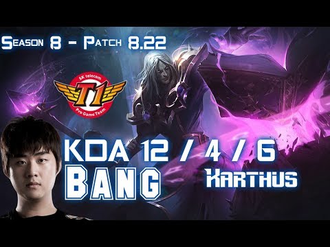 SKT T1 Bang KARTHUS vs SIVIR ADC - Patch 8.22 KR Ranked