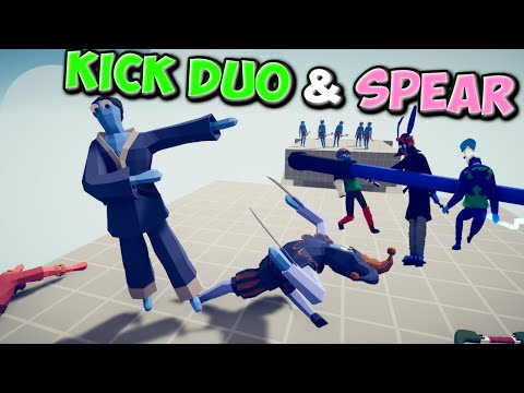 Kick Duo + Spear + NARUTO Cosplay Trio vs Every Faction #1 - TABS MODS GAMEPLAY