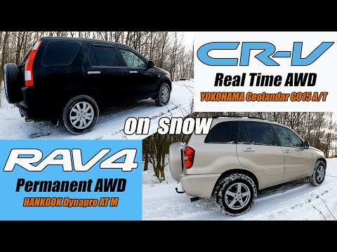 Honda CR-V (Real Time AWD) vs. Toyota Rav4 (Permanent AWD) on SNOW