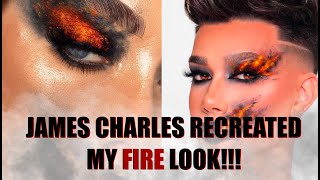 JAMES CHARLES RECREATED MY FIRE LOOK! FIRE MAKEUP TUTORIAL