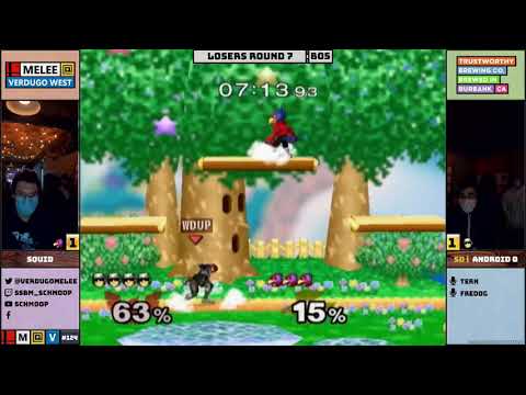 SD |Android 0 (Captain Falcon) vs. Squid (Falco) - Top 8 - Melee @ Verdugo West #124