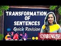 Transformation Of Sentences Sentence English Grammar Quick Revision Rules And Examples