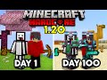 We Survived 100 days In 1.20 TRAILS & TALES UPDATE in Hardcore Minecraft... (duos)