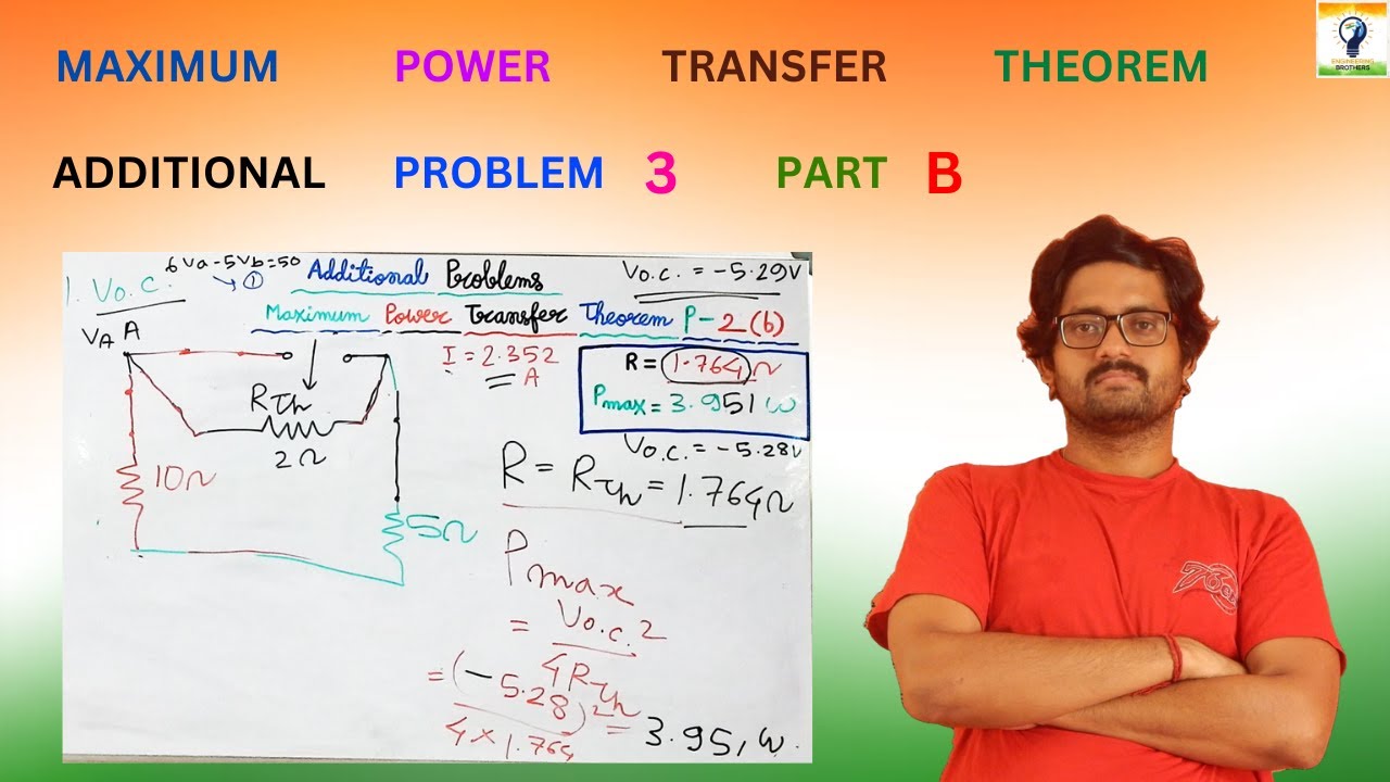 Maximum power transfer theorem additional problem 3 part B