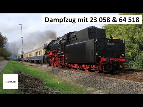 Traces of 1`C`1 series 23 in former steam hotspot Lauda - steam train with 23 058 & 64 518 | Alex E