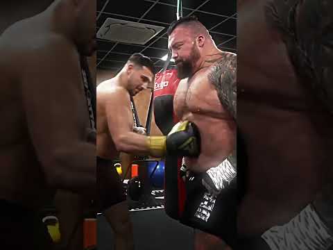 Eddie Hall Doing The Iron Gut Challenge With Tommy Fury