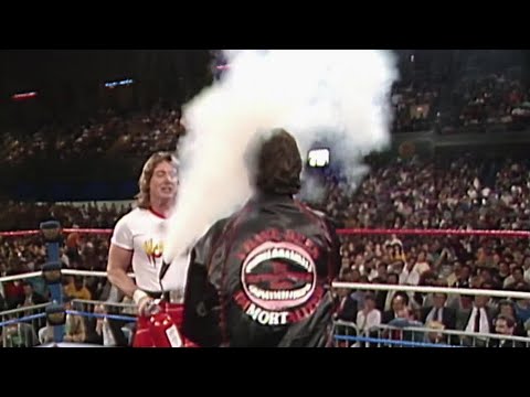 "Rowdy" Roddy Piper cools off Morton Downey Jr.: WrestleMania V