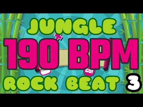 190 BPM - Jungle Rock Beat 3 - 4/4 Drum Track - Metronome - Drum Beat
