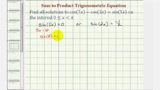 Ex: Solve a Trigonometric Equation Using a Sum to Product Identity