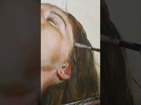 How to Paint Beautiful Brunette Hair #shorts