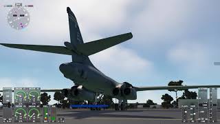 Testflug am Tag vom Lissaboner Militärflughafen mit der B-1 Lancer inkl. Überschallknall