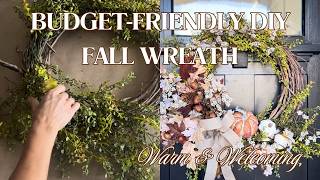 BUDGET FRIENDLY FALL WREATH | HOW TO MAKE A FALL WREATH | FALL WREATH DIY