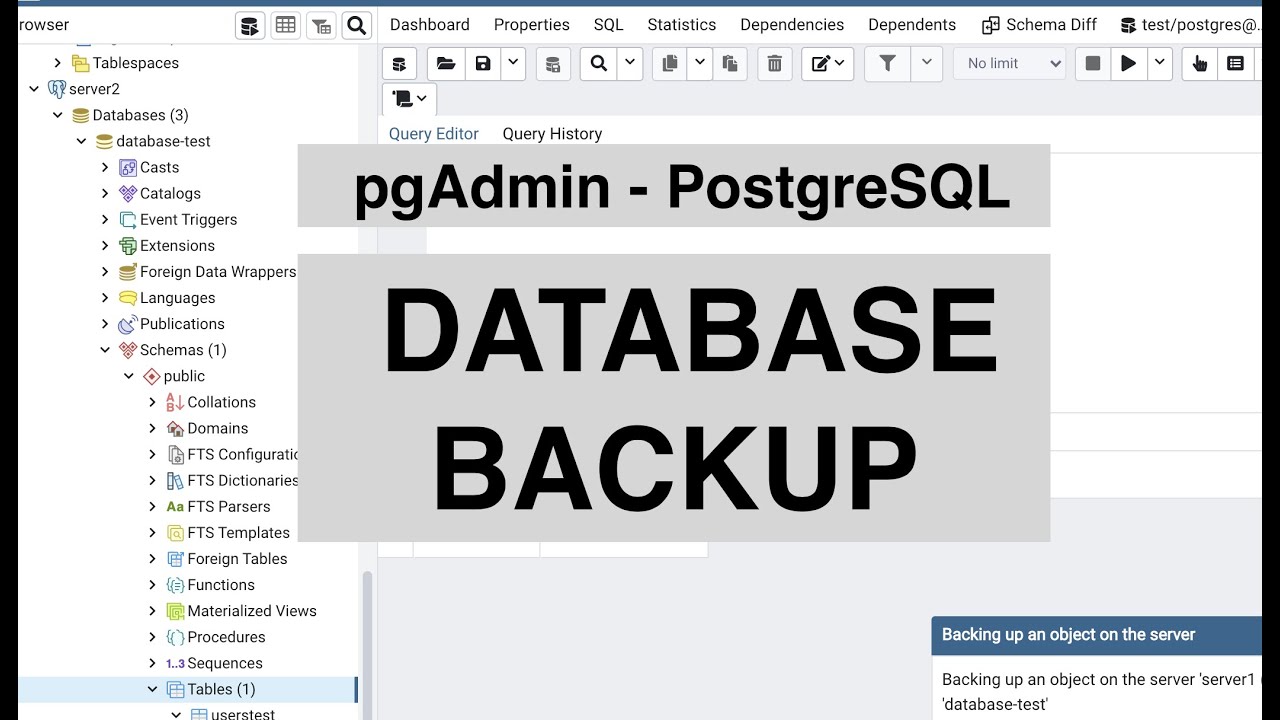 PostgreSQL backup and restore a database with pgAdmin 4